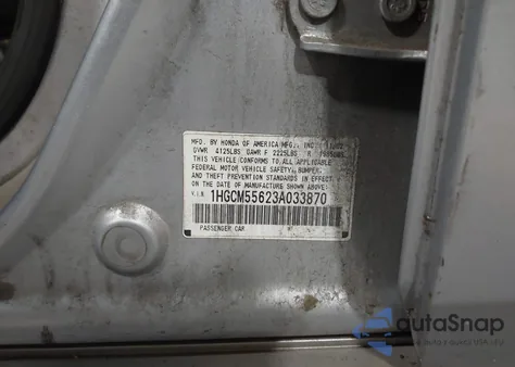 2003 Honda Accord 2.4 Ex z USA, uszkodzony, nr VIN 1HGCM55623A033870